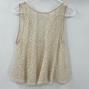Coco + Jameson Cream Sheer Lace Crop Top